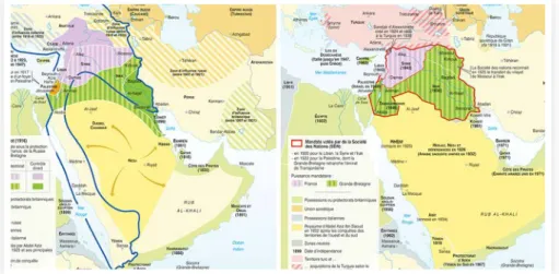 Abb. 3: Ölinteressen dominierten die Gründung des modernen Irak: Bevor die Grenzen zwischen dem Irak und seinen  Nachbarn 1923 festgelegt wurden, hatte man die Pipelines verlegt