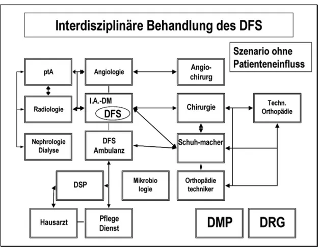 Abbildung 5: Kooperationspartner der interdisziplinären, multiprofessionellen Behandlung des DFS