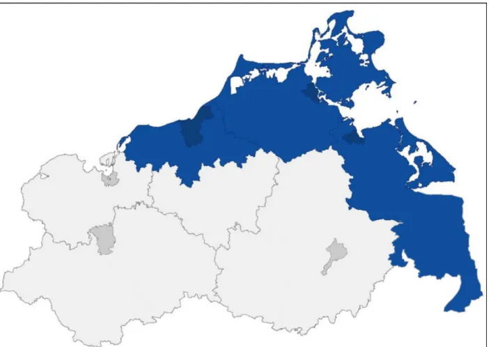Figure 1: A map of “HICARE-Gesundheitsregion Ostseeküste”