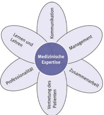 Figure 1: CanMEDs roles in the translation of the working group vocational training of the Competence Centre General Practice