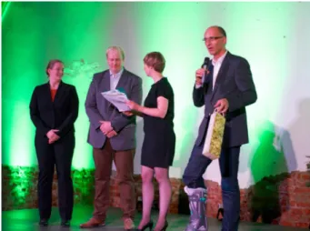 Abbildung 1: Preisträger 2013 von links nach rechts (Britta Fabel, Gunther Joos, Anke Meier, Martin R