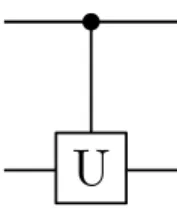 Figure 2: Quantum circuit of a controlled U .