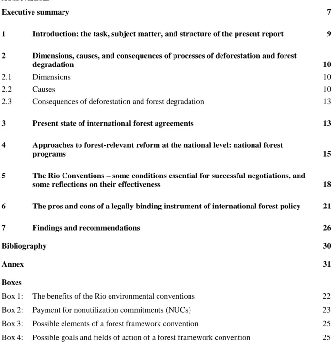 Table 1: Changes in forest cover from 1980–2000, broken down by region  10 Table 2: Relationships between the 16 IPF/IFF themes and the seven C&amp;I themes  30