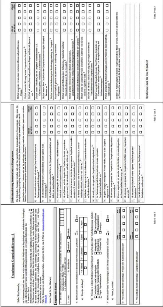 Figure 2: T1-questionnaire ( a skill-related items; b knowledge-related items).