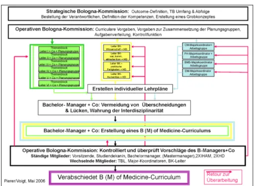 Abbildung 2: Diagramm über die Abläufe der Curriculumsplanung nach der Bologna-Reform