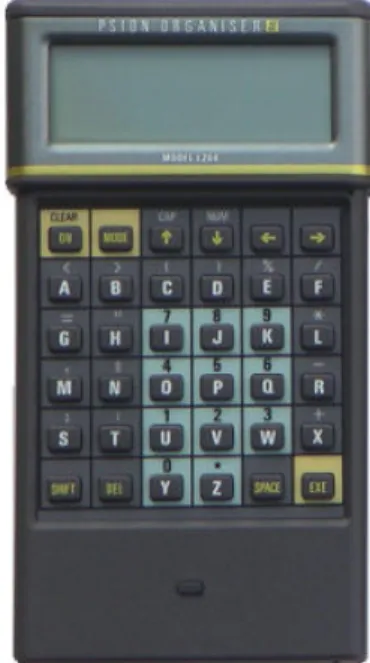 Abbildung 1: Psion Organiser II. Die taschenrechnerartigen Computer der Firma PSION können als die ersten, auch kommerziell erfolgreichen PDAs bezeichnet werden