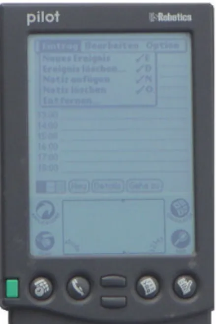 Abbildung 3: Palm Pilot 1000. Die Firma Palm brachte dieses, sehr handliche Gerät 1996 auf den Markt