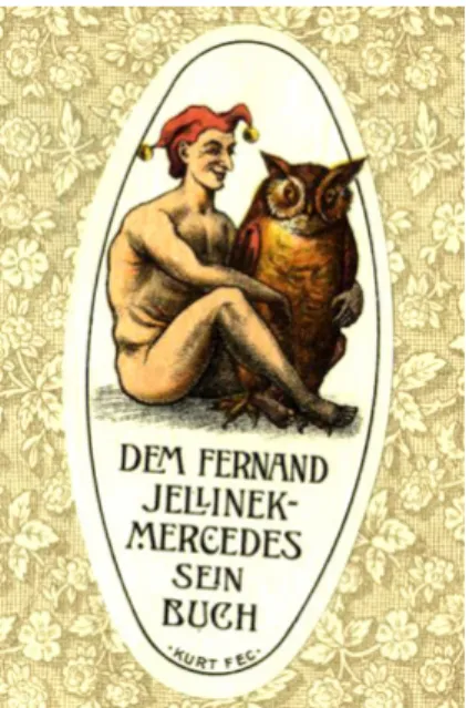 Abbildung 12: Exlibris von Raoul Fernand Jellinek-Mercedes als Hinweis auf den Vorbesitzer des Buches (Signatur: