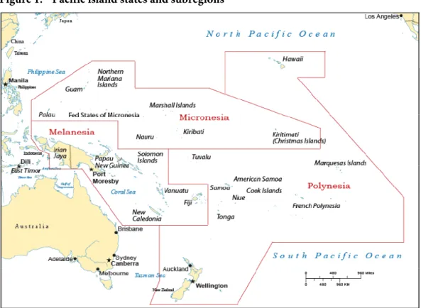 Figure 1:  Pacific island states and subregions 