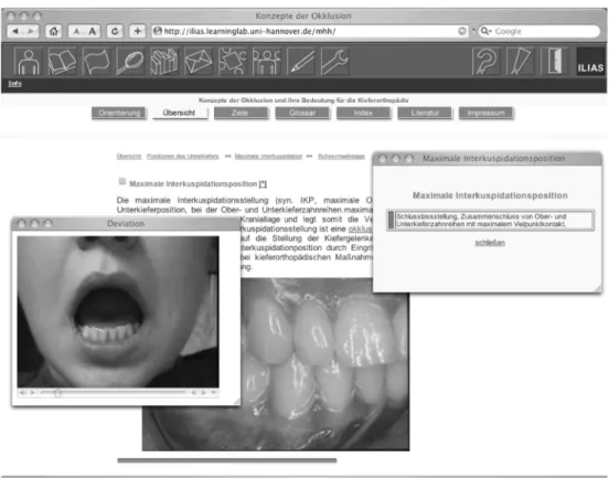Abbildung 4: Screenshot vom ILIAS-Lernmodul Kieferorthopädie