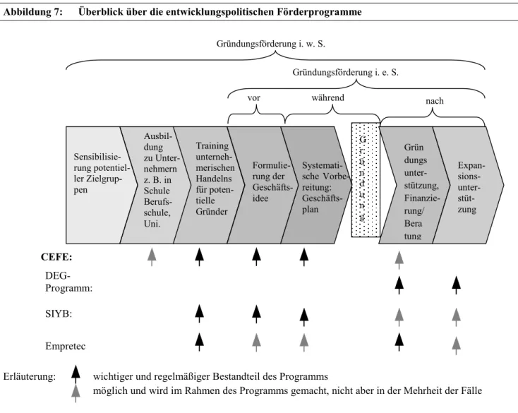 Abbildung 7:   Überblick über die entwicklungspolitischen Förderprogramme 