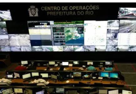Abb. 5: Kontrollraum des Centro de Operacões (COR) in Rio de Janeiro. Foto: Leon  Hempel | ZTG 2019.