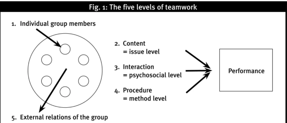 Fig. 1: The five levels of teamwork 1.  Individual group members