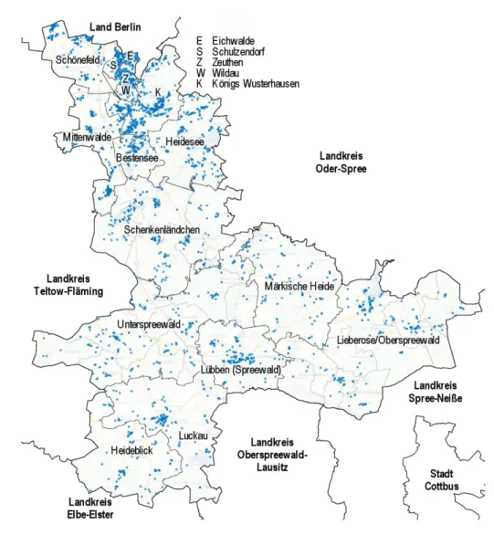Grafik 4-7   Regionale Verteilung der Kauffälle im Landkreis Dahme-Spreewald 