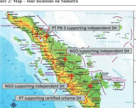Figure 2: Map – four locations on Sumatra