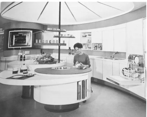 Abb. 11.2: Ausstellungsmodell der Kücheninsel Dynamic Küche der Firma Novelectric, Zürich, 1963.