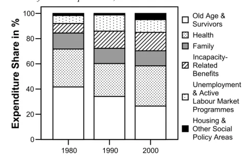 Figure 3: Structure of Social Expenditure, 1980-2000 