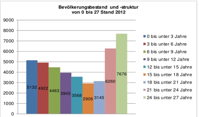Abbildung 1 Bevölkerungsbestand und -struktur im Alter von 0 bis 27 Jahre 5                                                 