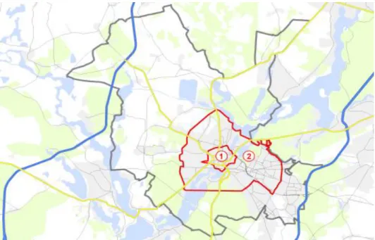 Abb. 10  Parkraumbewirtschaftungszonen in Potsdam (Zielausdehnung) 
