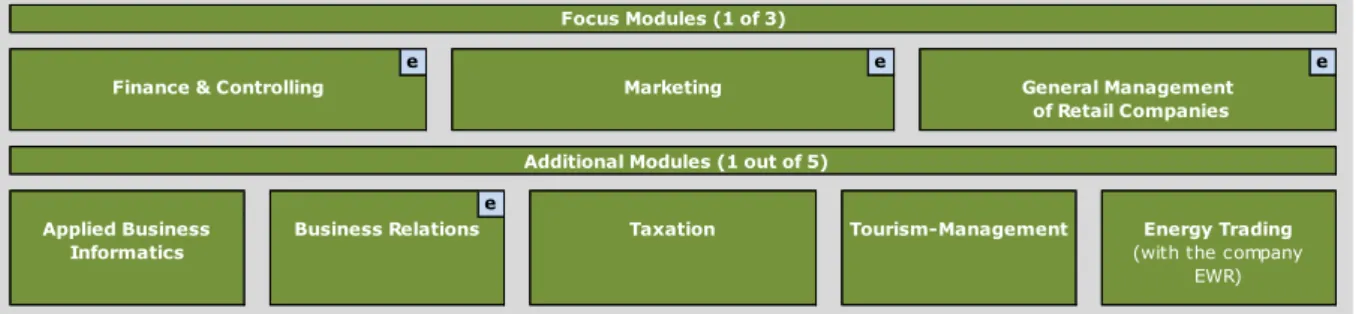 Figure 1: Overview over the focus and additional modules 