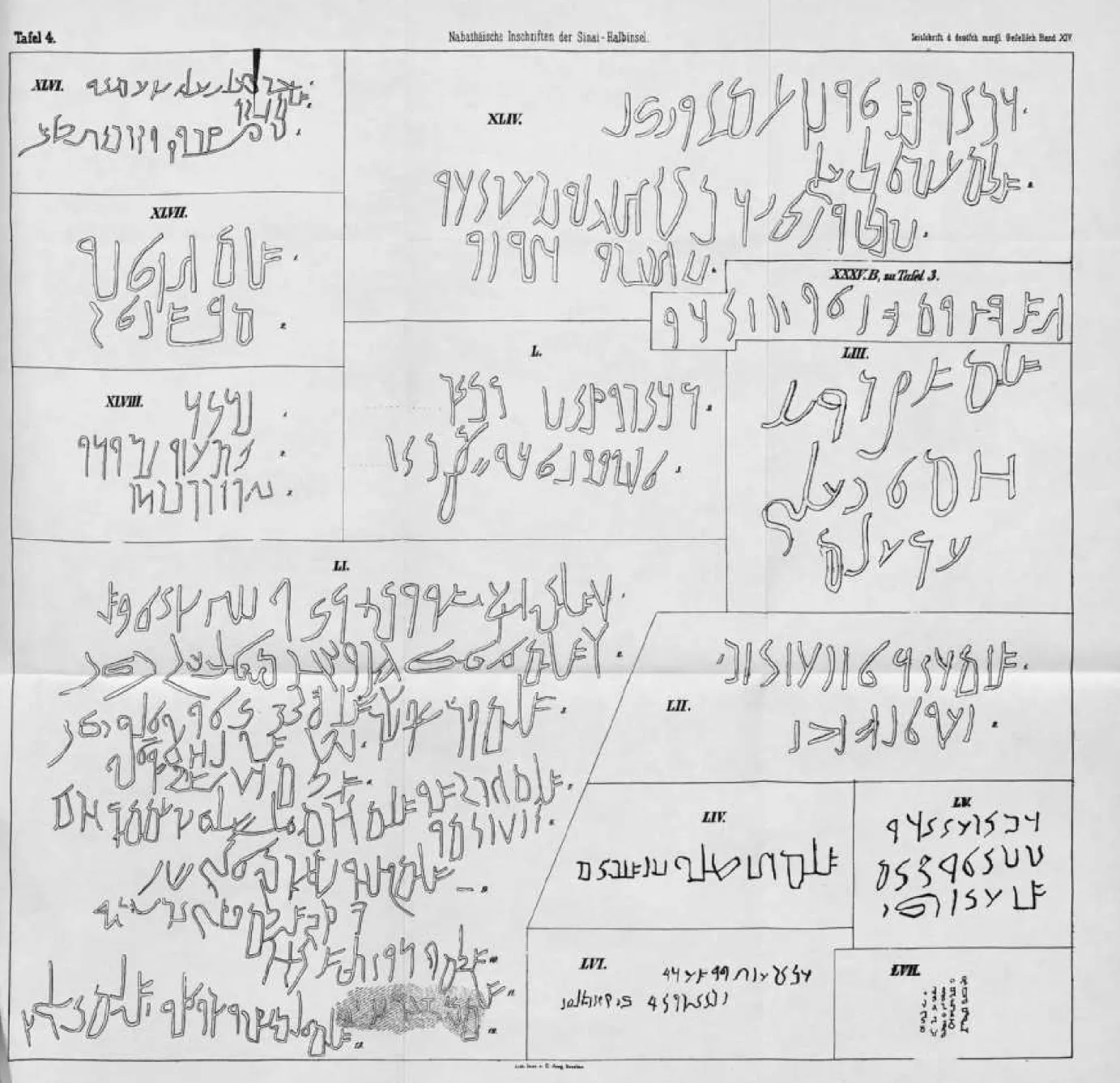 Tafel 4. Nabathäiscke Inschriften der Sinai-Halbinsel. Zeitrckift i deitffch moräl ßereUfch