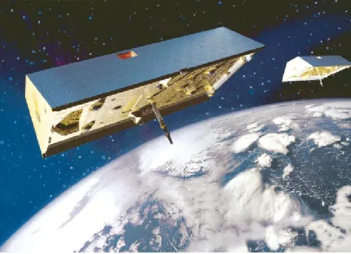 Abb. 1: Mit dem Geosatel- Geosatel-litenduo GRACE ging das GFZ Potsdam in seine dritte Satellitenmission