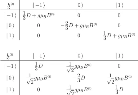 Tabelle 1: Matrixdarstellung des Hamiltonoperators eines ungekoppelten Nickel-Ions bei uni- uni-axialer Nullfeldaufspaltung.