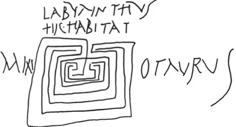 Abb. 22: Labyrinth des Minotaurus, CIL IV 2331 (nach ibid.).