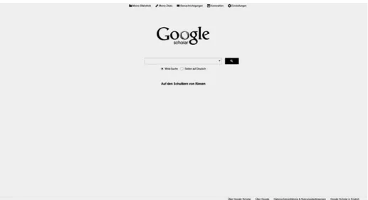 Abb. 4: Gezeigt ist die Startseite von Google Scholar am 28.07.2014.