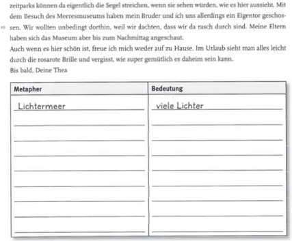 Abb. 4: „Die Bedeutung von Metaphern erfassen“, in: deutsch ideen. Arbeitsheft. 6. Jahrgangs- Jahrgangs-stufe