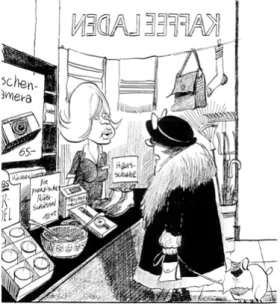 Abb. 58: Karikatur: „Haben Sie auch  Kaffee?“ (1977)