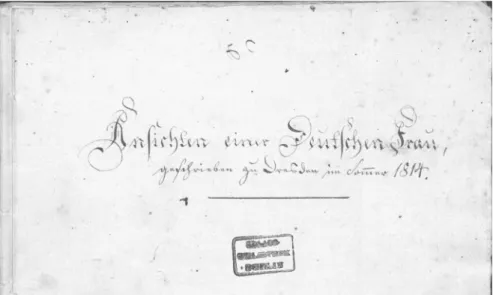 Abb. 5: Manuskript Sara Meyer Grotthus’ zur Lage der Nation.
