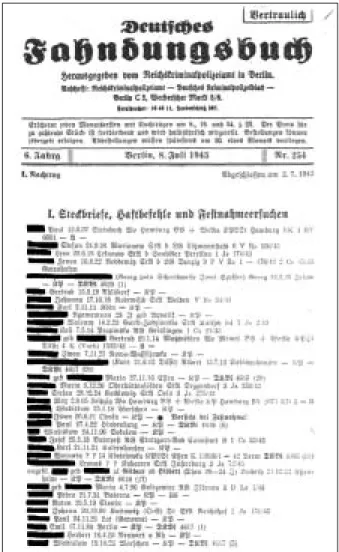 Abb. 13: Deutsches Fahndungsbuch (Seite 1). 