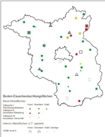 Abb. 8: Boden-Dauerbeobachtungsflächen im Land Bran- Bran-denburg