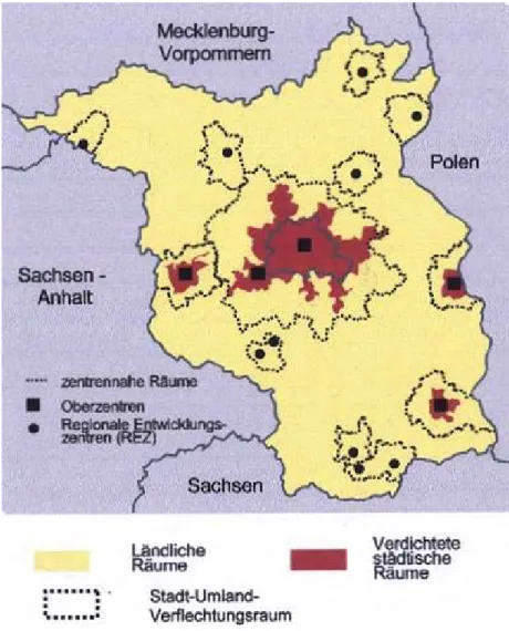 Abbildung 2:  Raumstruktur Gesamtraum Berlin-Brandenburg 