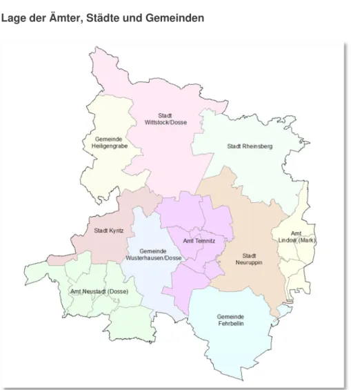 Abbildung 2: Kartenübersicht der Ämter, Städte und Gemeinden 