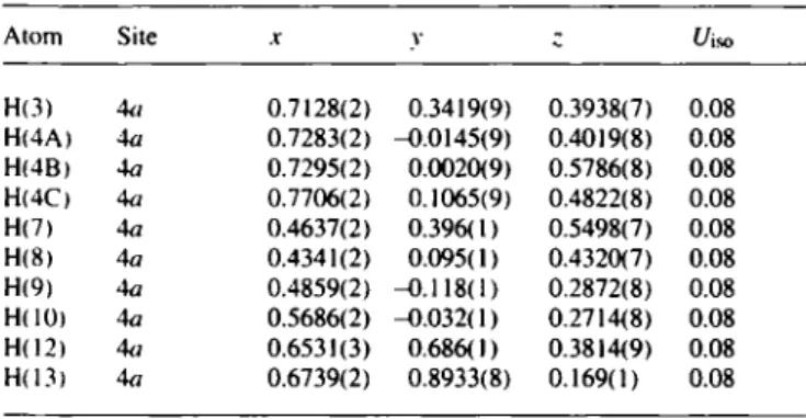 Table 5. Final atomic coordinates and displacement parameters (in Â^) 