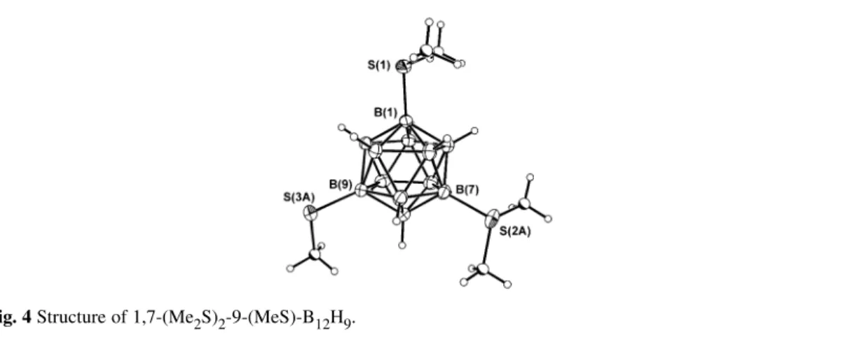 Fig. 4 Structure of 1,7-(Me 2 S) 2 -9-(MeS)-B 12 H 9 .