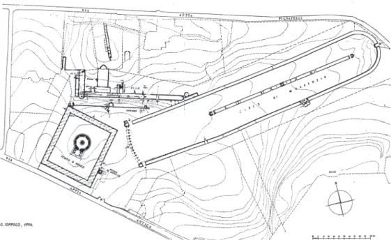 Abb. 2 | Der maxentianische Komplex an der Via Appia (Plan nach Ioppolo u. Pisani Sartorio (1999) 105, Abb