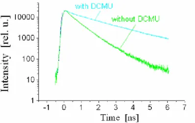 Figure 7: Effect of DCMU on the fluorescence dynamics  of A.marina at 725 nm. 