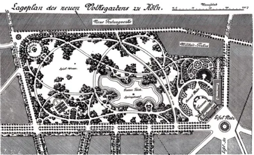 Abb. 1 : Grundrissplan des Kölner Volksgartens