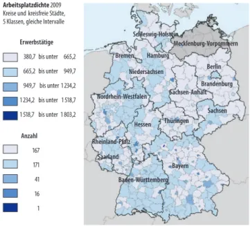 Abb. 10a  Regionalatlas Deutschland Indikatoren des Themenbereichs    „Erwerbstätigkeit“