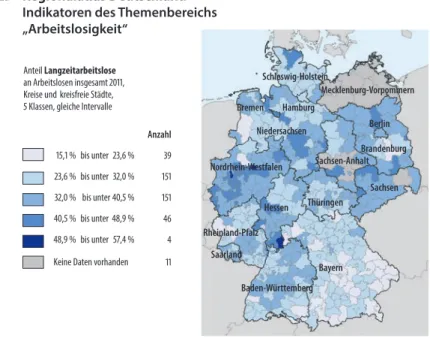 Abb. 12a  Regionalatlas Deutschland Indikatoren des Themenbereichs    „Arbeitslosigkeit“
