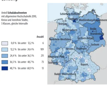 Abb. 14a  Regionalatlas Deutschland Indikatoren des Themenbereichs    „Bildung“