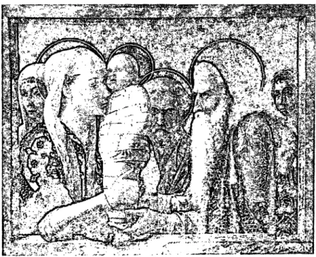 Abb. 6: Das Bild von Mantegna (1431-1506), das die Darstellung Chrisii zum Gegenstand hat, zeigt, wie entsetzlich eng einst die , .Wickelkinder&#34;geschnürt \nirdert; sogar die Ärmchen waren an den Leib gebunden und jeder Freiheit beraubt