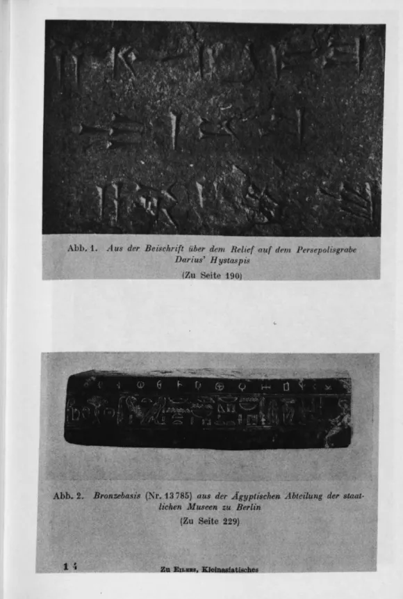 Abb, 1. Aus der Deischiifl über dem Relief auf dein Persepolisgrabe Darius' Hystaspis (Zu Seite 190) © ^ „^T ,&#34; :%&#34;.^i^«v«^^ t^t:j, n-di s r-ni...