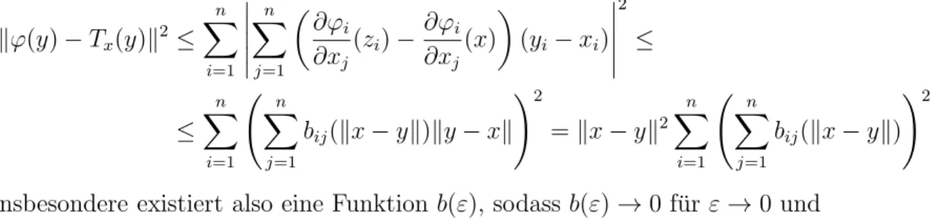 Abb. 2.1: Zwei zu P x parallele Hyperebenen und W¨urfel um ϕ(x) mit Seitenl¨ange 2Lε schr¨anken die Position von ϕ(y) ein