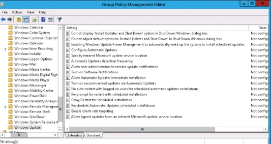 FIGURE 1-18   Windows Update-related policies