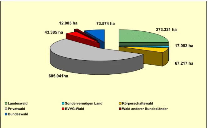 Abb. 2:  Waldbesitzverhältnisse im Land Brandenburg