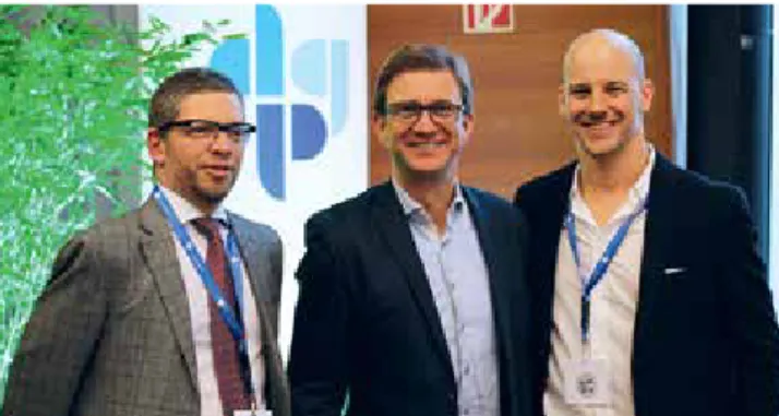 Abb. 3: Dr. Dennis Schaller (rechts) mit (v. l.)  prof. Dr. anton Friedmann und  Dr. christoph Kaaden